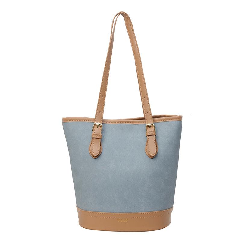 Large Capacity Fashion Texture Simple Portable Shoulder Bag Women's 2025 Spring New Versatile Bucket Bag Tide