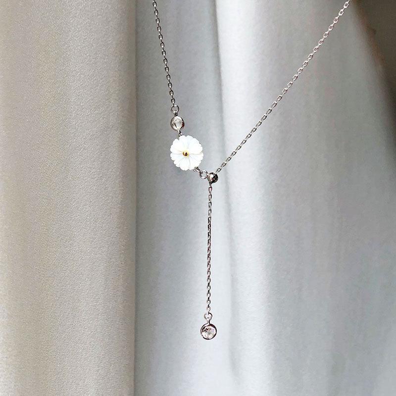 Muschel Gänseblümchen Halskette Clampsia Kette Damen Trendy Leichter Luxus Nischendesign Damen Frischer Stil