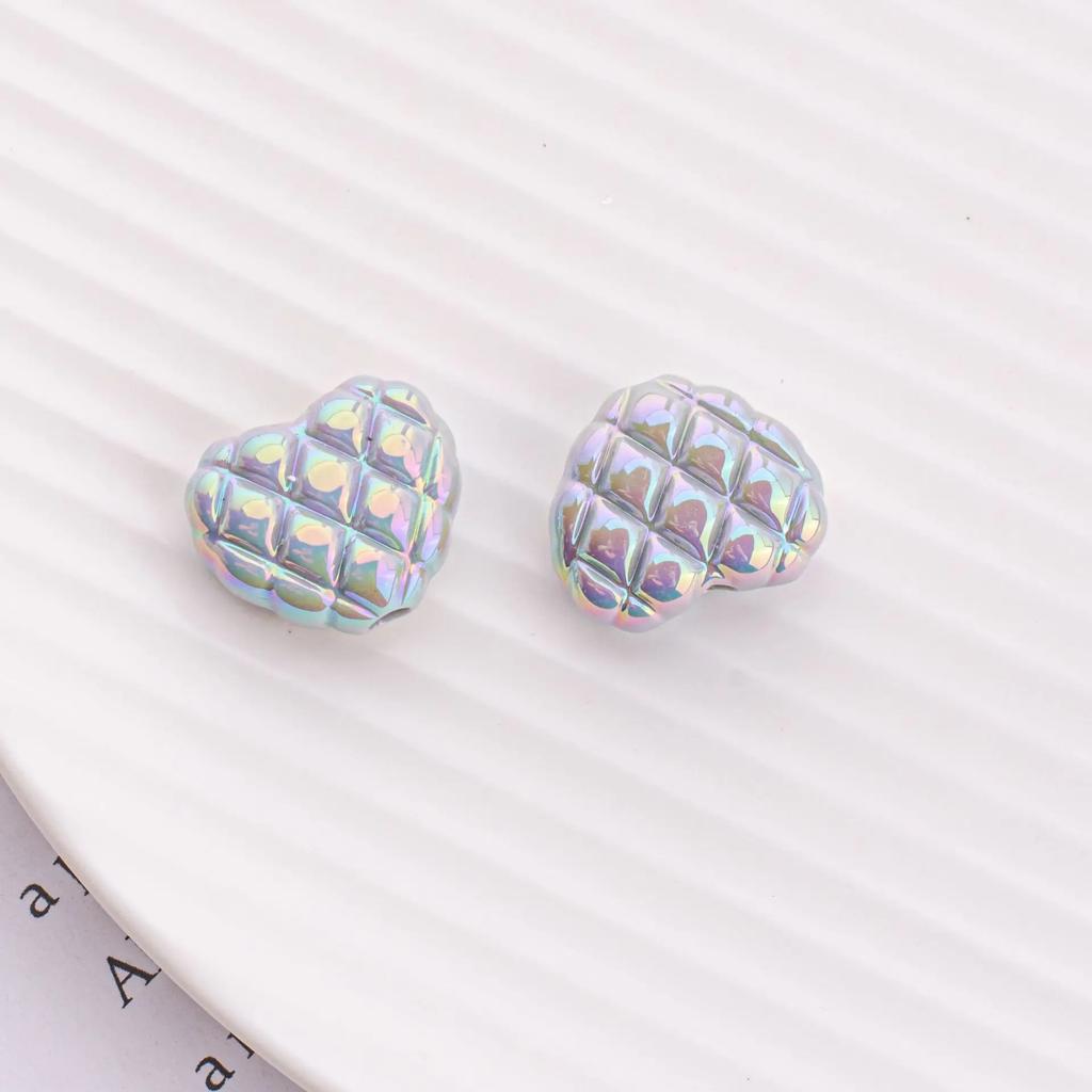 TX07 5Pcs Candy Waffle Pentagram Rhombus Love Pineapple Acrylic Charm Bead Handmade Straight Hole DIY Accessories Trend Bracelet