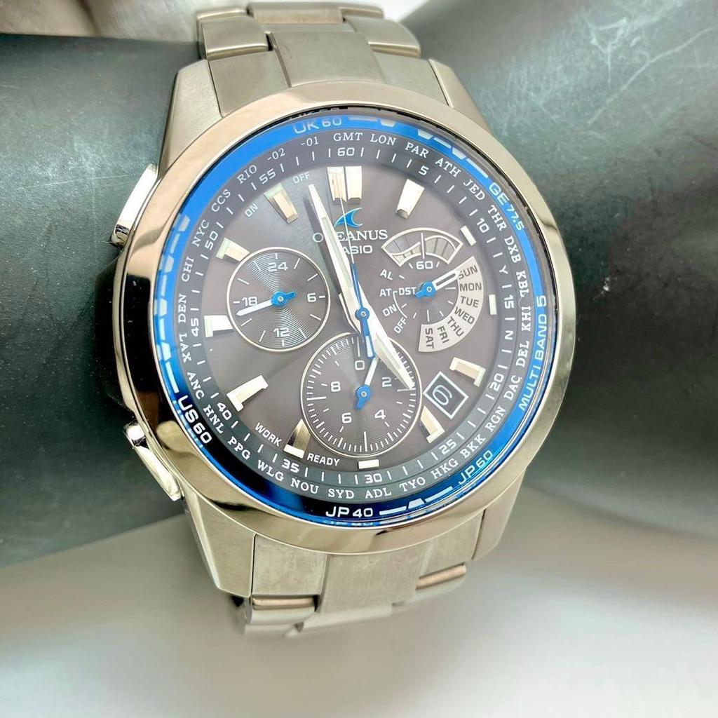 Used Working Oceanus OCW-M700 Solar Watch Analog Blue