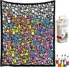 DIY Coloring Blanket 50 x 60 Inch with 24 Washable Markers Soft Cotton Blend Reusable Fabric Throw for Adults Creative Stress Relief Gift