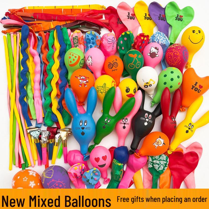 Children's Cartoon Rabbit Balloon Set: Assorted Irregular and Long Balloons, Round Toys