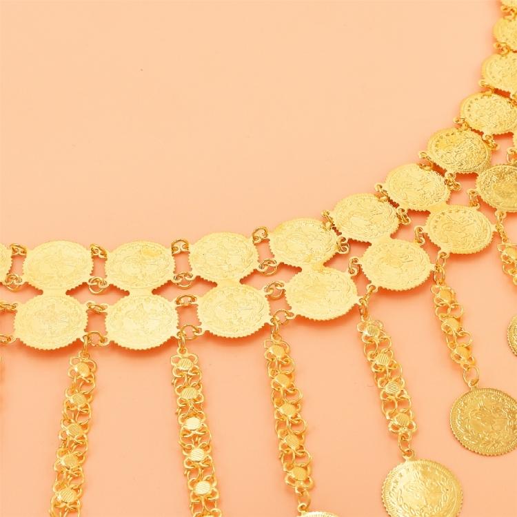 Elegant Double Layer Coin and Tassels Dance Belt Suitable for Stage Performances and Casual Looks Styles Daily Use