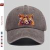 Pc ThreeHead Funny Cow Print Baseball Cap with Cartoon Animal Print Design Sun Hat Travel and Party Decorative Hat Multiple