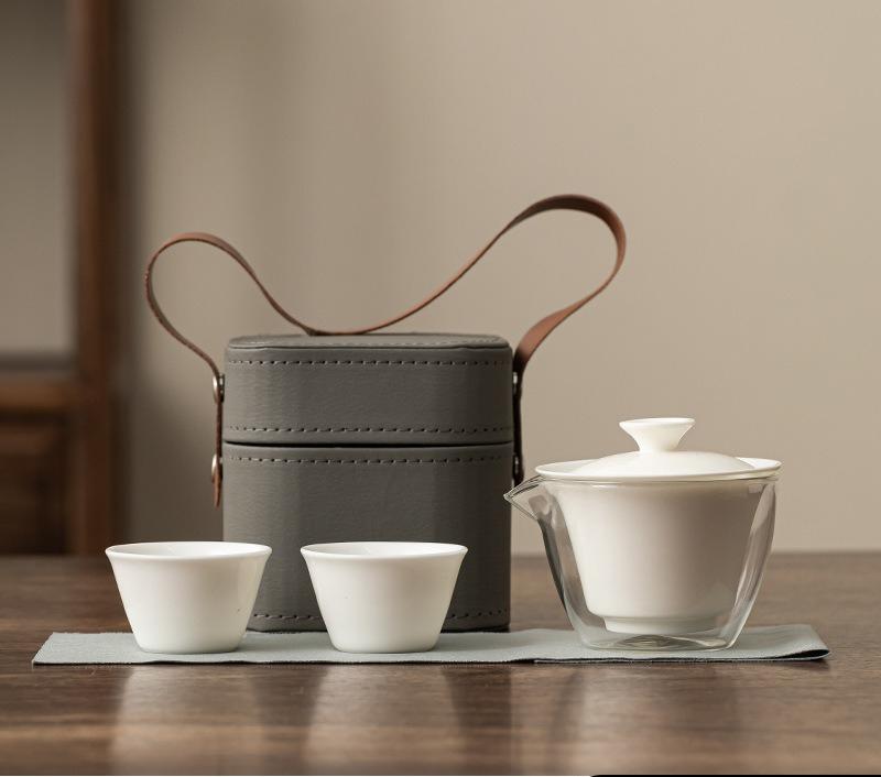 Portable Jade Tea Set Compact Travel Tea Ware Complete Brewing Kit With Teapot Cups Outdoor Camping Office Use Gift Souvenir