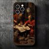 Renaissance Ästhetik Kunst Malerei Weiche Handyhülle für iPhone 16 16E 17 Air 15 Pro Max 14 Plus 13 Mini 11 12 7 Schwarze Hülle Rückseite