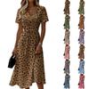 Ladies Polka Dot Print Casual Fashion Short-sleeved V-neck Dress