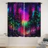 Colorful Aurora Printed Curtains Pole Bag Bedroom Living Room Home Decoration Curtain Polyester Ideal For Great