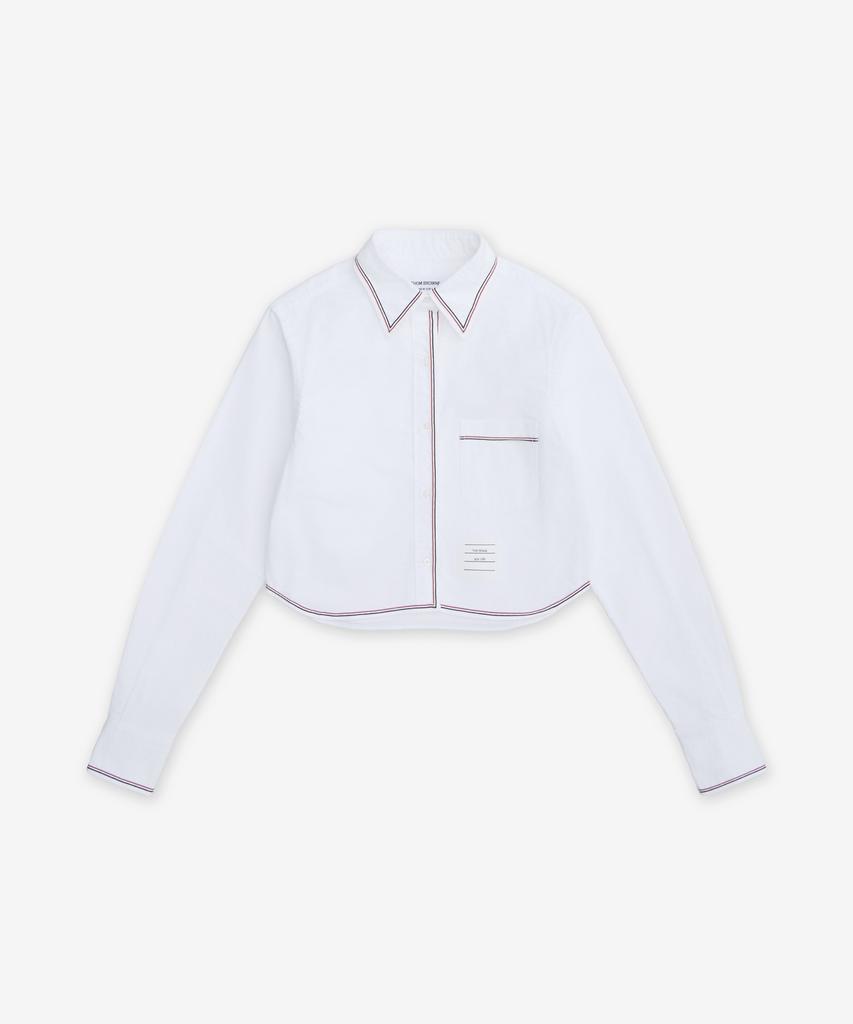 Tombeulaun Classic Long Sleeve Crop Shirt - White / Fll196Gf0313100