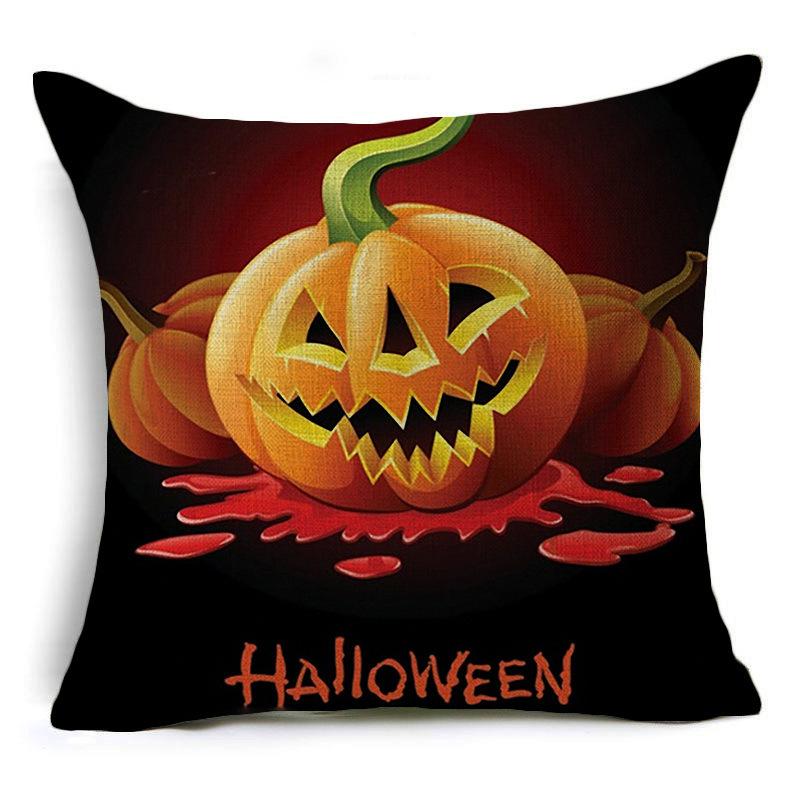 New Halloween Pumpkin Festival Festive Linen Pillow Case Home Sofa Cushion Car Pillow Case Gift