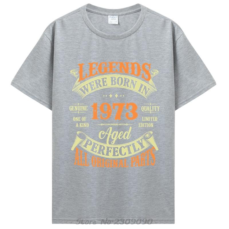 49th Birthday Tee Vintage Legends Born In 1973 49 Years Old T-Shirt for Unisex O-Neck Clothing Father's Day Gifts Mama Tshirt