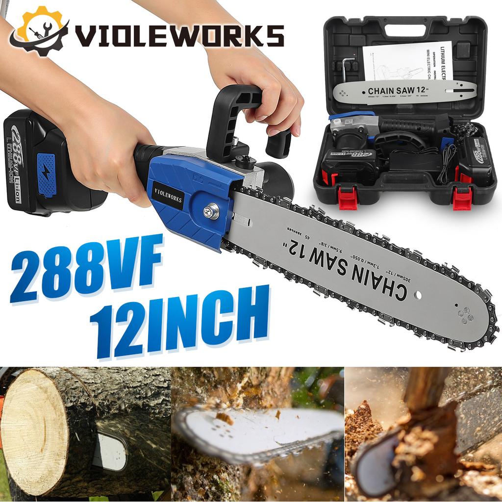 288VF 8/'/' Electric Cordless One-Hand Saw Chain Saw Woodworking Wood Cutte