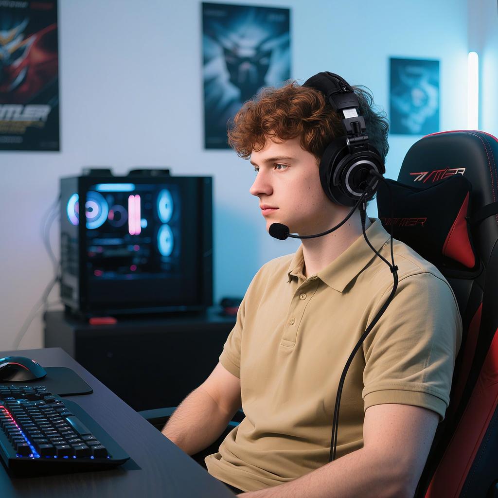 Geekria Magnetic Wired Headphone 200cm for and with Splitter and Clip Microphone, Long, Gaming, Meetings, Streaming, Y-Shaped