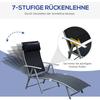Sun Lounger Foldable Beach Lounger with Cushion Lounge Chair with 7-Level Adjustable Backrest Garden Lounger Recliner Garden Chair up to 165 kg Load