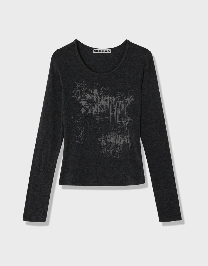 CHICKS Remap Long Sleeve T-Shirt Brown