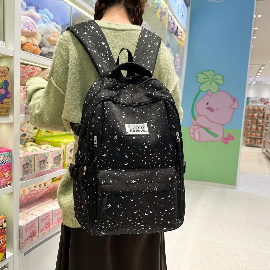 Schoolbag Japanese Ins New High-value Fresh and Sweet Polka Dot College Style Backpack Junior High School Students Lightweight Backpack