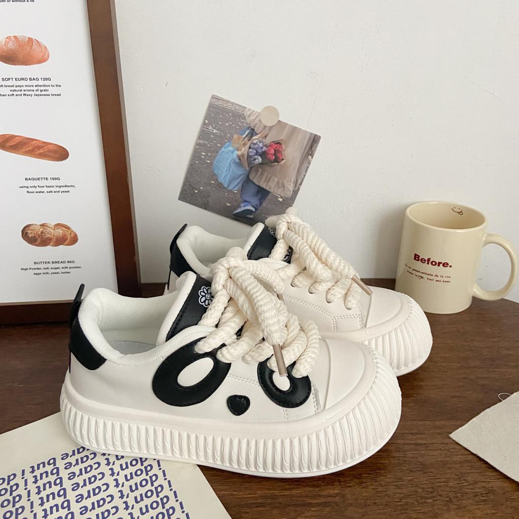 2025 new platform casual shoes board shoes women's black and white panda little white shoes board shoes women ins student tide shoes soft sole