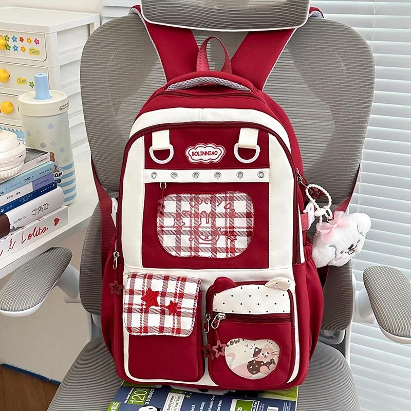 Schoolbag high value ins wind Japanese school bag female junior high school students large capacity backpack primary school students college wind