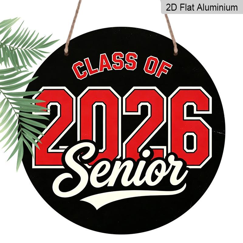 

2D Flat Aluminum Graduation-themed Wall Hangings, Available in Various Sizes, Featuring A Red and Black American Varsity Team Style Design, Making 7.87×7.87inch