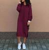 Women's Fall Oversized Long Hooded Sweatshirt Solid Color Casual Everyday Pullover Top