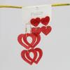 Valentine's Day Sequins Hollow Love Heart Acrylic Earrings for Women Romantic Peach Statement Drop Earring Sweet Jewelry Gifts