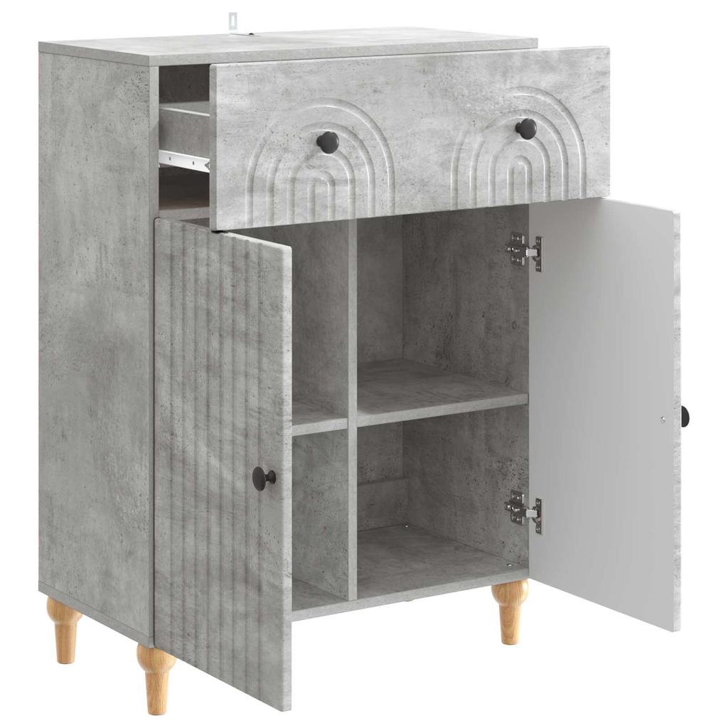 Sideboard Concrete Grey 66 x 34.5 x 90 cm Wood Based Material