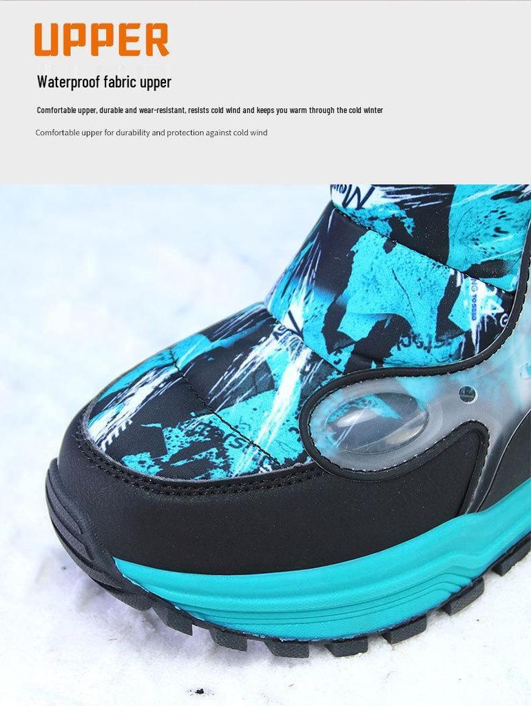 Kinder Winter Schneestiefel - Warm, Samtgefüttert für Jungen, Größen für Mittel- und Großkinder