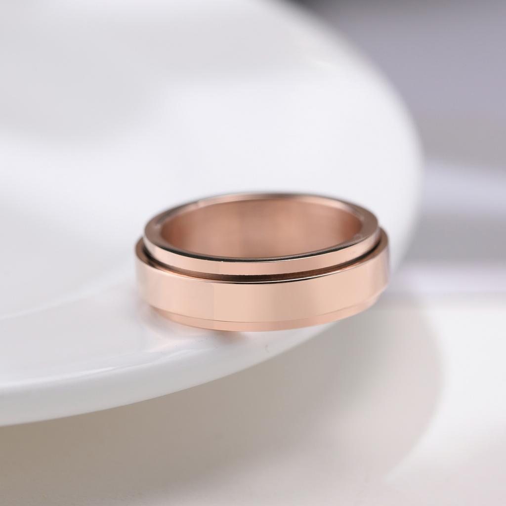 Stainless Steel Spinner Fidget Ring for Men Women Anxiety Jewelry Size 5 To 12