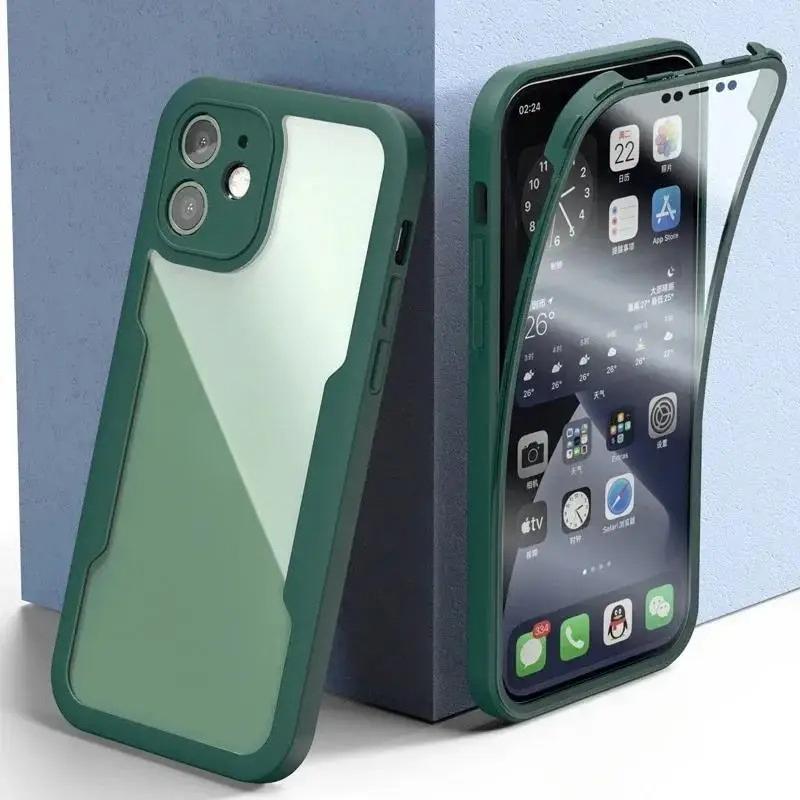 360 Full Cover Case For iPhone 17 Pro Max Air Capa For iPhone 16 Pro Max 14 15 Plus 16E 13 12 Mini Screen Protection Phone Cover