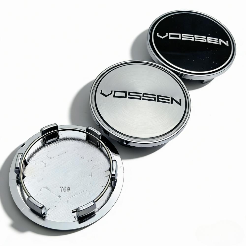 4 Stück Vossen Logo Emblem Auto Radnabendeckel 69MM 56MM Räder Nabenkappe Felgenkappen Staubschutz Abdeckung Ersatz Auto Zubehör