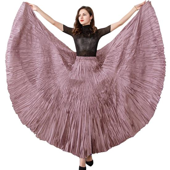 Women Skirt Skirt Elastic High Waist Maxi Pleated Dance Skirt Party