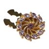 1PC DIY Sewing Pearl Flower Button Covers Alloy Golden Base Shirt Button Clip Detachable Clip-On Handwoven