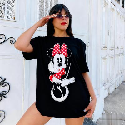 Vintage Disney Minnie Mouse Graphic Tshirt Women Summer New Loose Short Sleeve Tee Oversized Casual Cotton Y2k Tops Streetwear