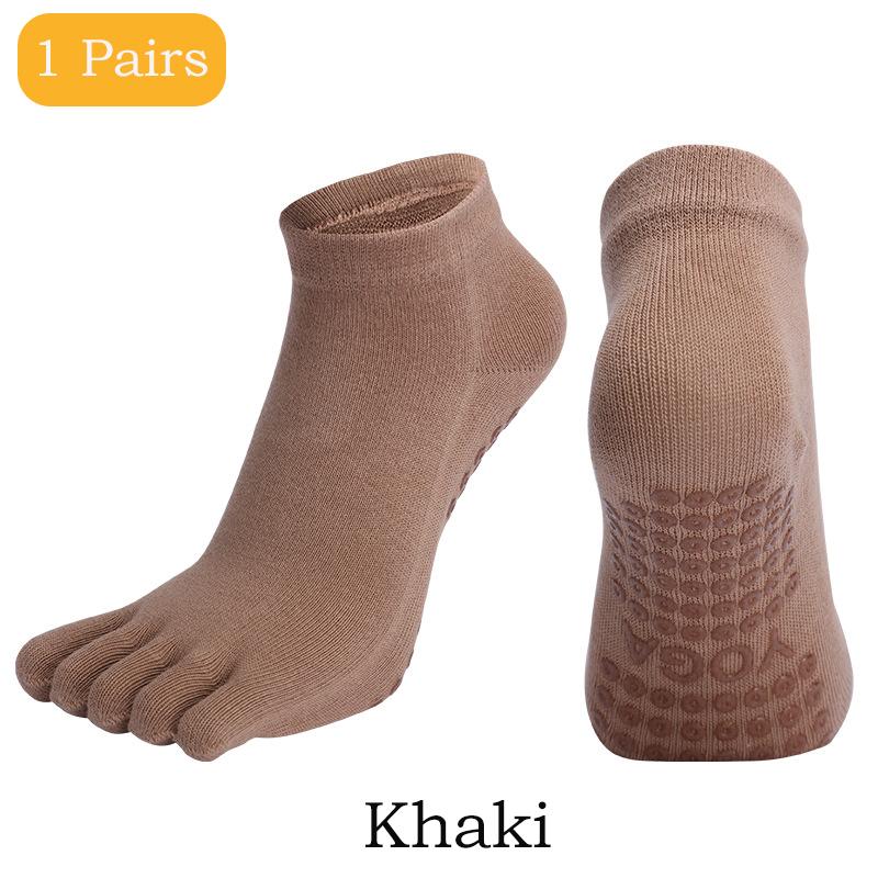 

2 пары носков для йоги, нескользящие женские носки для пилатеса, дышащие носки с пятью пальцами для йоги, хлопковые носки для балета, танцев, фитнеса, для пола, спортивные носки