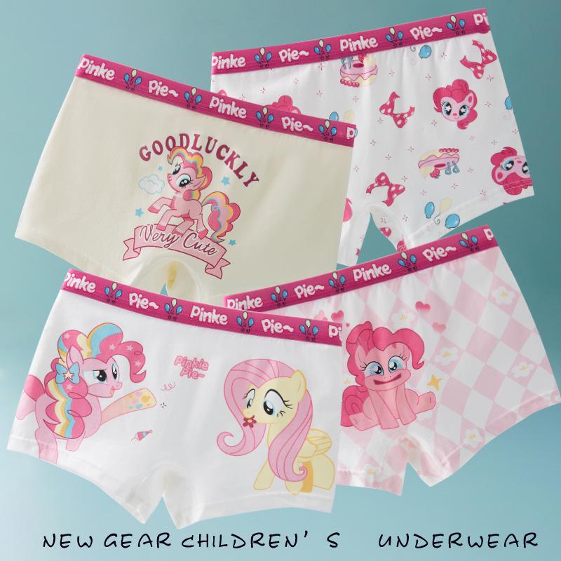 Pure Cotton Cartoon Boxer Briefs for Girls - Toddler to Pre-Teen Sizes