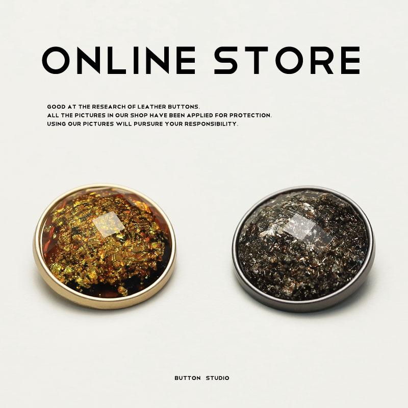 Xiaoxiang Celebrity Style Metal Buttons Versatile Tweed Jacket Double-Sided Nylon Fur Large Clothes Buttons
