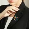 Creative Women Men Colorful Enamel Words Apple Crystal Badges Pin Fashion Lady Clothing Coat Accessories Brooch