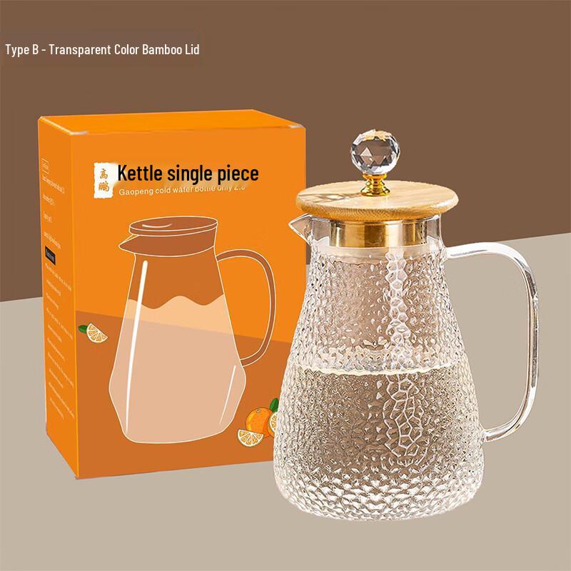 Wasserkanne aus hochborosilicate Glas mit Griff und Deckel