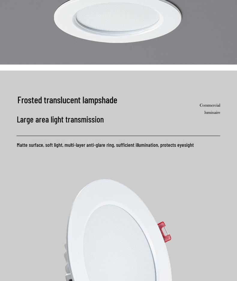 Ultra-Thin LED Downlight, 2.5 & 6 Inch Recessed Ceiling Light, 18W High Luminous Efficacy for Commercial Spaces