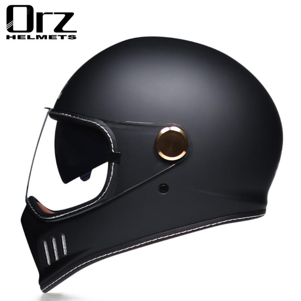 Retro Full Helmet Motorcycle Helmet Summer Locomotive Electric Vehicle Four Seasons 3C Men and Women Locomotive Running Helmet Electric