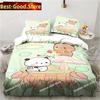 Cute Bubu and Dudu Cartoon Print All Season Twin Bedding Set 3 Piece Comforter Set Bed Duvet Cover Double King Comforter Cover
