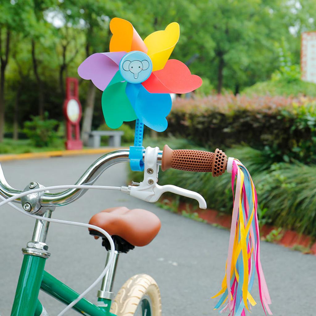 Bike Handlebar Pinwheel Easy to Install Colorful Decoration Bike Accessory for Kids Pushchair Bicycle Scooter Tricycle Windmill
