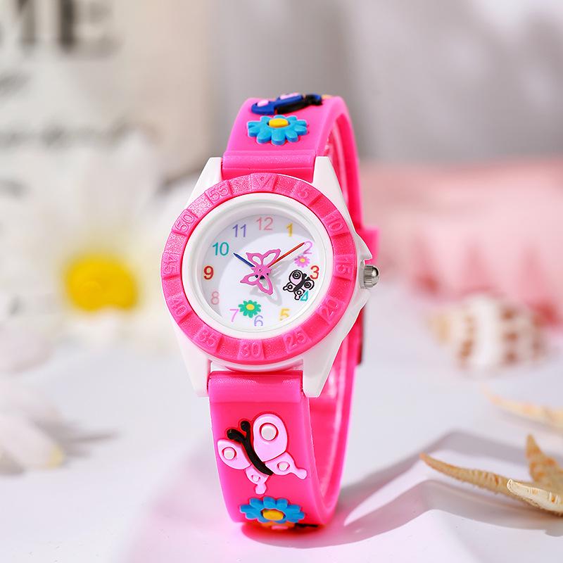 Children's Butterfly Cartoon Quartz Watch with Digital Display and Silicone Strap