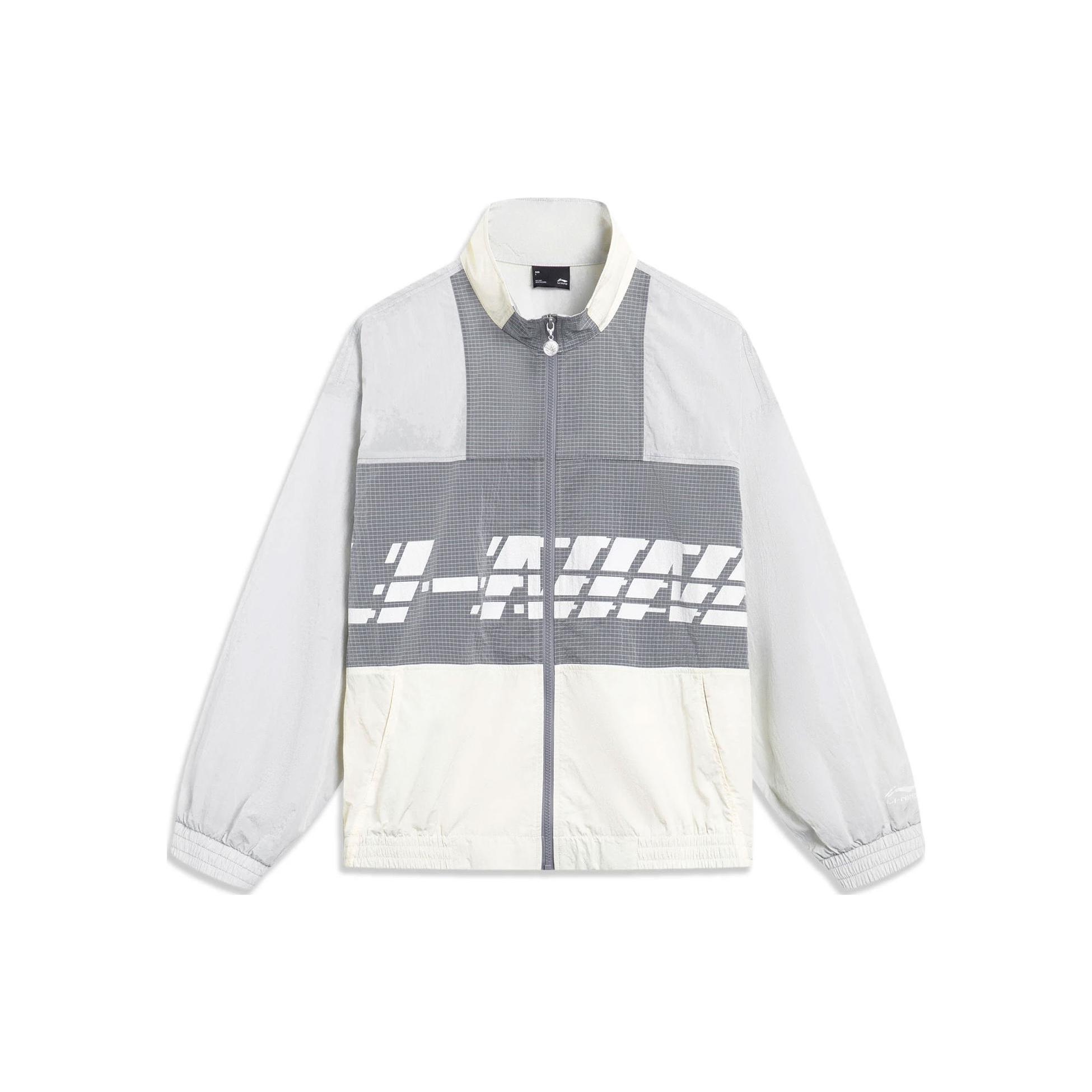 Li-Ning Windbreaker Athletic Jacket White Grey Men s AJDT405-3 XL