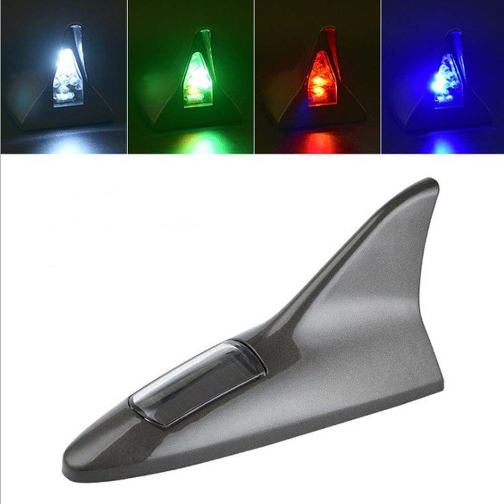 Truck Warning Flash Lamp Car Decorative Light Rear-end LED Flash Lights Solar Shark Fin Antenna