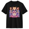 Men's T-Shirts Moon Girl Moon Magic Attack Vintage Pure Cotton Tee Shirt Short Sleeve  T Shirts Crew Neck Clothes Graphic
