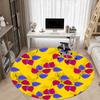 1pc Autumn Leaves Pattern Office Round Rug, Non-slip, Soft and Durable Office Rug for Interior Decoration, Perfect for Office, Beautiful Decoration Yy