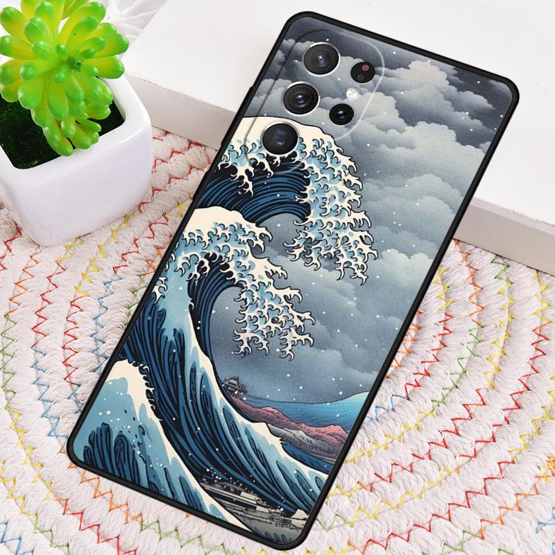 Japanese Pub Wave Anime Art Silicone Phone Case For Samsung Galaxy Note 10 Pro S26 S25 S24 S23 S22 S21 Plus S25Ultra Capa Cover
