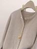 Women's Loose Wool Knit Cardigan - Round Neck, Solid Color, Buttoned, Casual Autumn/Winter Style, Versatile and Stylish.