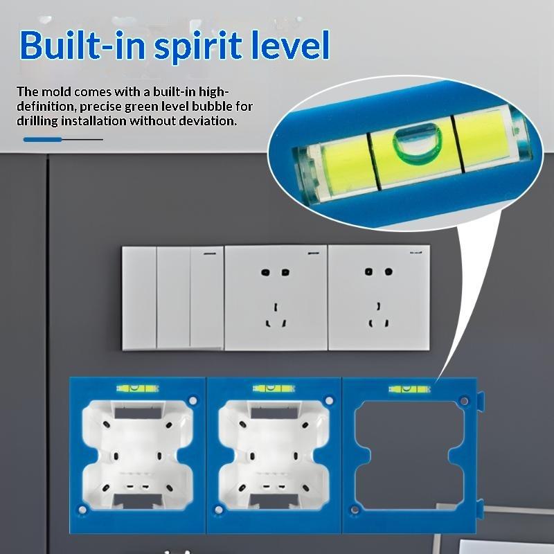 Splicable Socket Box Hole Drilling Jig With Built In Level And Router Bit For Home Renovation Woodworking